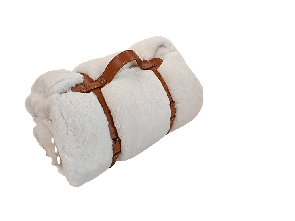 Plaid cocooning Ours Polaire Blanc