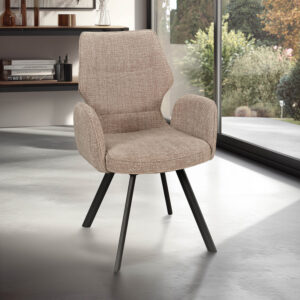 Chaise à accoudoirs Juliette pied en métal option pivotante (Girardeau)